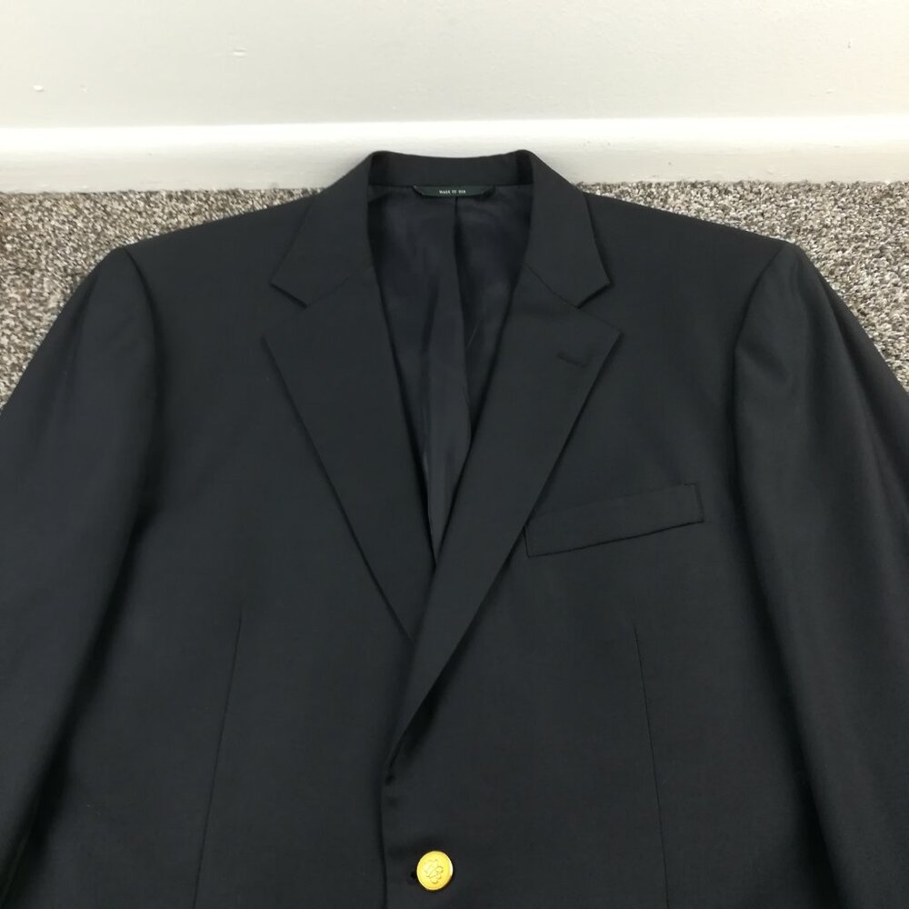 Brooks Brothers Loro Piana Blazer Country Club Wool Gold Button Blue 44R US Made - Picture 2 of 15